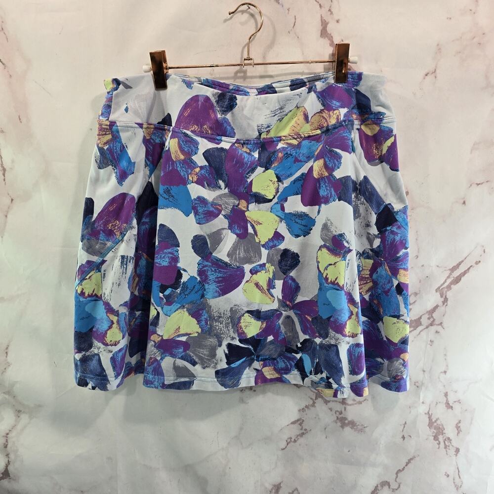 Title Nine Skirt Womens Large Blue Purple Skort Built In Shorts Lined Diamalete